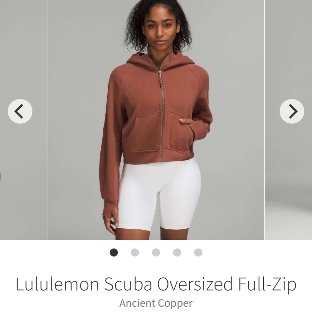 ISO Lululemon Scuba Oversized Full-Zip, Ancient Copper, sz XS/S